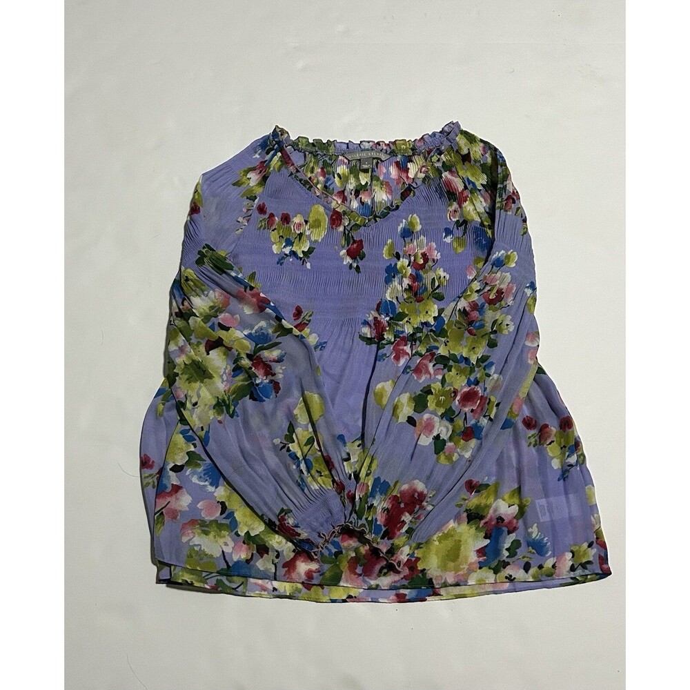 Valerie Stevens Women’s Floral Blouse Purple Multicolor Size S (Small) Polyester